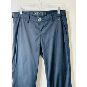 Grane Black Shiny Low Rise Boot Cut Stretchy Junior Jeans, Size 5